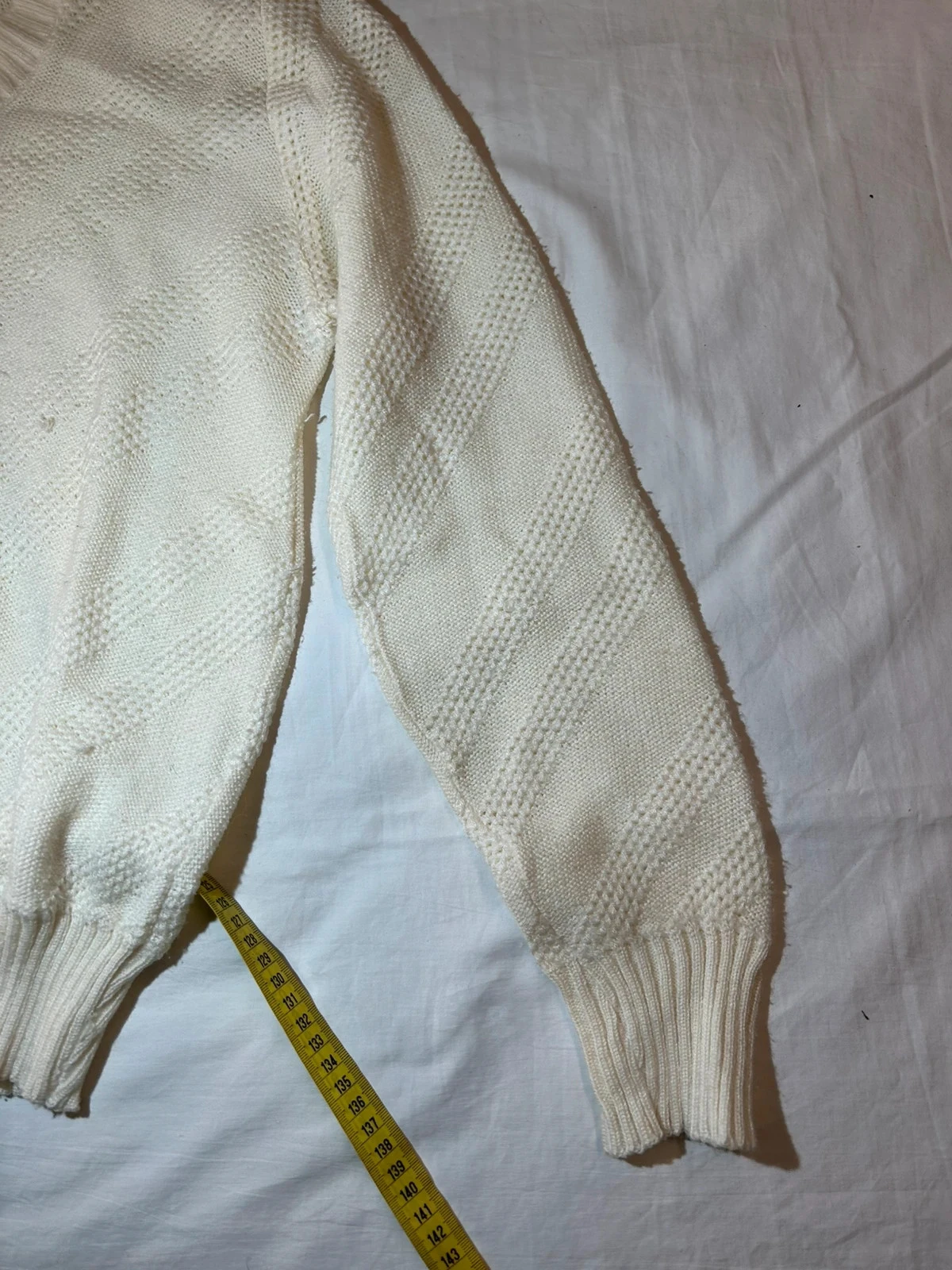 Beige crème vintage trui met ronde hals – photo 4